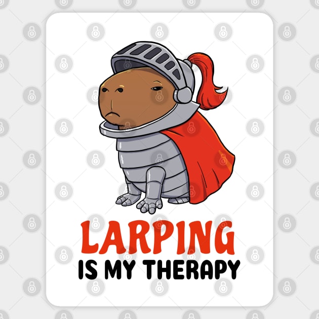 Larping is my therapy Capybara Knight Sticker by capydays